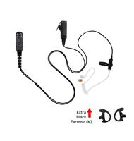 Maxtop ASK4038HAMB-M9 2-Wire Clear Coil Surveillance Headset + Black Replacement Earmold (M)