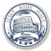 2 x 10cm- 100mm Italy Rome Vinyl SELF ADHESIVE STICKER Decal Laptop Travel Luggage Car iPad Sign Fun #5928