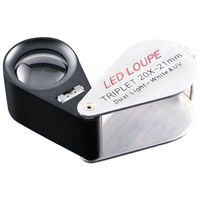 Magnifying Mini Folding 21mm Optic Lens Glass Jewellers Lens Loupe with LED Light for Map, Jewelry, Diamonds, Gems, Coins, Stamps (20 x Magnification + LED and UV Lights)
