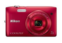 Nikon COOLPIX S3500 20.1 MP Digital Camera with 7x Zoom (Red) (OLD MODEL)