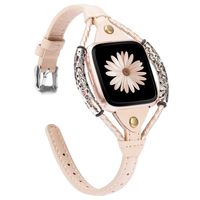 TOYOUTHS Leather Strap Compatible with Fitbit Versa/Versa 2 Bands for Women Slim Genuine Leather Wristbands Replacement Versa Lite Special Edition Dressy Handmade Accessories Beige