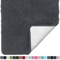 Gorilla Grip Original Luxury Chenille Bathroom Rug Mat, 30x20, Extra Soft and Absorbent Shaggy Rugs, Machine Wash Dry, Perfect Plush Carpet Mats for Tub, Shower, and Bath Room, Charcoal