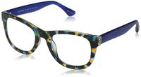 BluVue Unisex BL 1001 Blueprint Rectangular Blue Light Blocking Computer Tablet Smartphone Screen Reading Glasses, Blue Tortoise Frame, Diopter .0