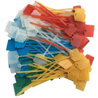 Huouo 100 Pcs 5 Colors Nylon Cable Marker Ties Self-locking Cord Tags 5 inches Write on Ethernet Label Wire Straps