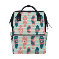 ALIREA Surf Boards Pattern Diaper Bag Backpack, Large Capacity Muti-Function Travel Backpack