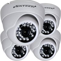 VENTECH 4 Pack CCTV Security Dome Camera Color 1000tvl 960H Analog CMOS 24 led IR-Cut Night Vision Infrared Home Surveillance 3.6mm Lens Indoor 12v Audio