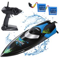 SGILE RC Race Boat,25 KM/H Remote Control Boat for Kid Adult,2.4 GHz 180° Flip High-Speed Boat,Black