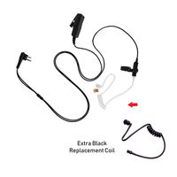Maxtop ASK4032-M1 2-Wire Acoustic Ear Tube Surveillance Kit + Black Clear Tube for Motorola CP200 Bearcom