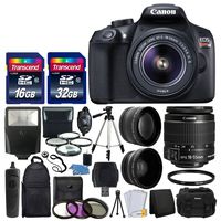 Canon EOS Rebel T6 Digital SLR Camera & 18-55mm EF-S f/3.5-5.6 is II Lens + Wide Angle Lens + 2X Lens + Macro Filter Kit + Flash + Tripod + Remote + Backpack + 48GB SDHC Memory Card + Complete Kit