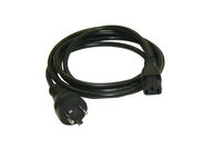 Interpower 86280010 Danish Cord Set, DK-2-1A Plug Type, IEC 60320 C13 Connector Type, Black Plug Color, Black Cable Color, 10A Amperage, 250VAC Voltage, 2.5m Length