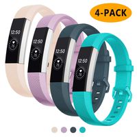 Welltin Bands Compatible with Fitbit Alta/Alta HR for Women and Men(4 Pack), Classic Soft Silicone Sport Strap Replacement Wristband for Fitbit Alta/Alta HR/Fitbit,Small Large
