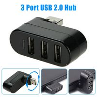 SimYoung Mini 3 Port USB 2.0 Rotating Splitter Adapter Hub for PC Laptop Notebook Mac US