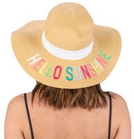 H-2017-HSM Embroidered Sun Hat - Hello Sunshine (Multi)