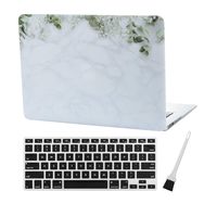 Laptop Hard Case MacBook Air 13 inch Case A1369 A1466 Case Matte Rubberized Hard Shell Case Cover (Modal: A1369 & A1466) with A1369 A1466 Silicon Keyboard Cover and Dust Brush (Marble Flowers)