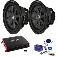 Kicker CVR104 10" Bundle with Crunch PX2000.1D 2000 Watt Max Mono Amp, Wire Kit