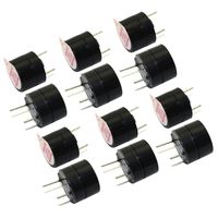 RuiLing 12-Pack 5V Micro Active Electromagnetic Buzzer Long Continous Beep Continuously Alarm Tone Active Piezo Buzzers for Computers Printers Electronic Components(Black)