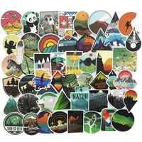 Adventure Stickers 50pcs Pack, Outdoor Nature Laptop Stickers for Water Bottle, Car Skateboard Motorcycle Bicycle Luggage Guitar Bike Decal