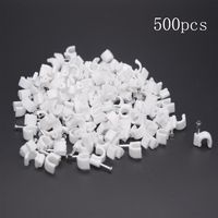Antrader 500pcs Coaxial Ethernet Cable 6mm Nail Clamps Straps White
