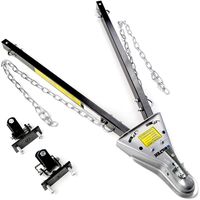 Biltek Adjustable Universal Tow Bar with 2X Safety Chains for 2" Trailer Ball Hitch - 5000 lbs Towing Capacity