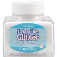 Sulyn Extra Fine Crystal Diamond Glitter Stacker Jar, 2 Ounces, Non-Toxic, Stackable and Reusable Jar, Multiple Slot Openings for Easy Dispensing and Mess Reduction, SUL50860