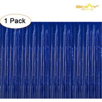 ShiDianYi Tinsel Foil Fringe Curtain-3FTX8FT-Royal Blue Metallic Door Window Backdrops/Curtain Party Decoration