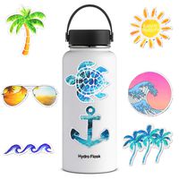 Cute Ocean/Beach Trendy Vinyl Stickers (50 PC) VSCO Pack for for Laptop, Hydro Flask, Water Bottles, Phone, Ipad, Luggage. Asthetic Decals for Teens, College Students. Extra Durable Vinyl, Waterproof