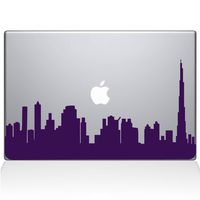 The Decal Guru 2302-MAC-13A-LAV Dubai City Skyline Decal Vinyl Sticker, Lavender, 13" MacBook Air