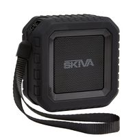 Skiva SoundCube Waterproof Bluetooth Speaker with 12 Hours Playtime (Portable/Wireless / IP65 Splashproof / 2200mAH / Microphone) for Smartphones and More [Color:Black] [Model:SP107]