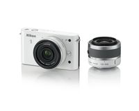 Nikon 1 J1 10.1 MP HD Digital Camera System with 10mm and 10-30mm VR 1 NIKKOR Lenses (White)