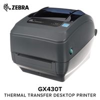 Zebra - GX430t Thermal Transfer Desktop Printer for Labels, Receipts, Barcodes, Tags, and Wrist Bands - Print Width of 4 in - USB, Serial, Parallel, and Ethernet Connectivity (Renewed)