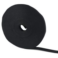 60 Feet Roll Reusable Cable Straps Cable Ties Hook & Loop Nylon Fastening Tape Wire Organizer for Cords Cable Management, Black