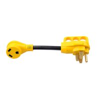 ClearMax Premium RV Electrical Dogbone Adapter 30AMP Female TT-30R to 50AMP Male 14-50P. Easy Handles, 100% Copper Conductor, Flame Retardant, Waterproof, 125V, 3750W. 10AWG (12 inches)