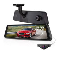 X1PRO Rear View Mirror Dash Cam 9.88" Full Touch Screen Dual Lens with 1296P Front and 720P Super Night Vision Stream Media Backup Camera kit, WDR,LDWS, GPS Tracking,Auto-Brightness Adjusting