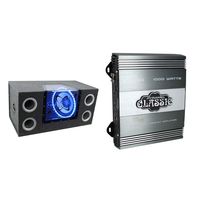 Pyramid 12 Inch 1200W Car Audio Sub Box Subwoofer Bandpass Subs & 2 Ohm Amp