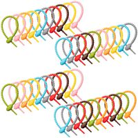 Cable Ties, 40 Pack Colorful Silicone Cable Ties Reusable Velcro Cable Ties Bag Clips Silicone Cable Twist Ties Organizer Silicone Cord Bag Sealing Clips for Home Kitchen Office (8 Colors)