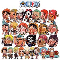 Bowinr One Piece Car Stickers, Anime Vinyl Waterproof Bumper Sticker for Phone, MacBook, Laptop, Car, Lugguage, Skateboard and More (28pcs)