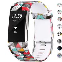 SKYLET for Fitbit Charge 2 Bands, Silicone Replacement Bands for Fitbit Charge 2 Accessory Wristbands (No Tracker)[Plaid, Small]