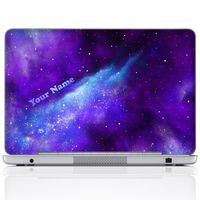 Meffort Inc Personalized Laptop Notebook Notebook Skin Sticker Cover Art Decal, Customize Your Name (13 Inch, Galaxy Universe)