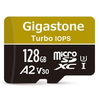 Gigastone 128GB Micro SD Card MicroSD A2 V30 UHS-I U3 Class 10, Run App for Smartphone, UHD 4K Video Recording, 4K Gaming, Read/Write 100/50 MB/s, Compatible Nintendo Dash cam GoPro Camera Tablet