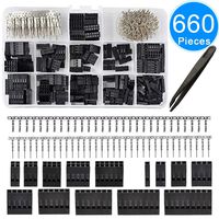 Dupont Connector Kit,650Pcs 2.54mm Pitch | Pin Housing Connector | jumper connector kit | ribbon cable connector | dupont wire kit | Crimp Connector Kit Compatible with JST-SM/Arduino Connector Kit