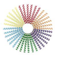 FreshZone Packs of 200 Multi-color Disposible Drink Paper Straws Birthday Party Wedding Supplies Theme Drinking Rainbow Straws