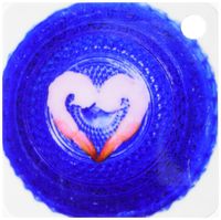 3dRose Shrimp on a Dark Blue Crystal Bowl - Key Chains, 2.25 x 4.5 inches, set of 2 (kc_6242_1)