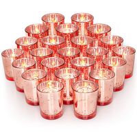 Volens Rose Gold Party Decorations 72pcs, Mercury Glass Votive Candle Holders Set for Wedding, Bridal and Baby Shower