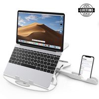 Carnation Laptop Stand Desk with Phone Stand and Cable Clip. Adjustable, Foldable & Portable Riser. Fully Compatible MacBook Base Holder. Enjoy!