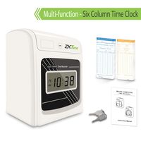 ZKTeco Punch Time Clock with 100 Time Cards, Attendance Check in Time Stamp Machine for Employees Small Business