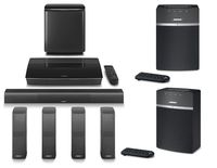 Bose LifeStyle 650 Home Entertainment System, Black, with SoundTouch 10 WiFi Music System (Pair), Black