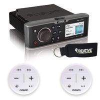 Fusion MS-AV755 DVD/CD Marine Entertainment System with Two Wireless Remotes for Dual Zones - White