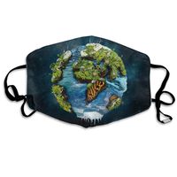 Hateone Unisex Unique Mouth Mask - Earth Different Perspective Art Polyester Anti-dust Masks - Fashion Washed Reusable Face Mask for Outdoor Cycling