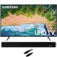 Samsung UN65NU7100 (UN65NU7100FXZA) 65" NU7100 Smart 4K UHD TV (2018) with Vivitar 24-Inch Wall Mountable Wireless Bluetooth Soundbar