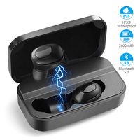 AiJoy Ture Wireless Earbuds Bluetooth 5.0 Support Call Audio in Both Ears & Ambient Sound 3D Stereo Sound Wirelss Headphone Built-in Mic with Charging Case (Black-4)